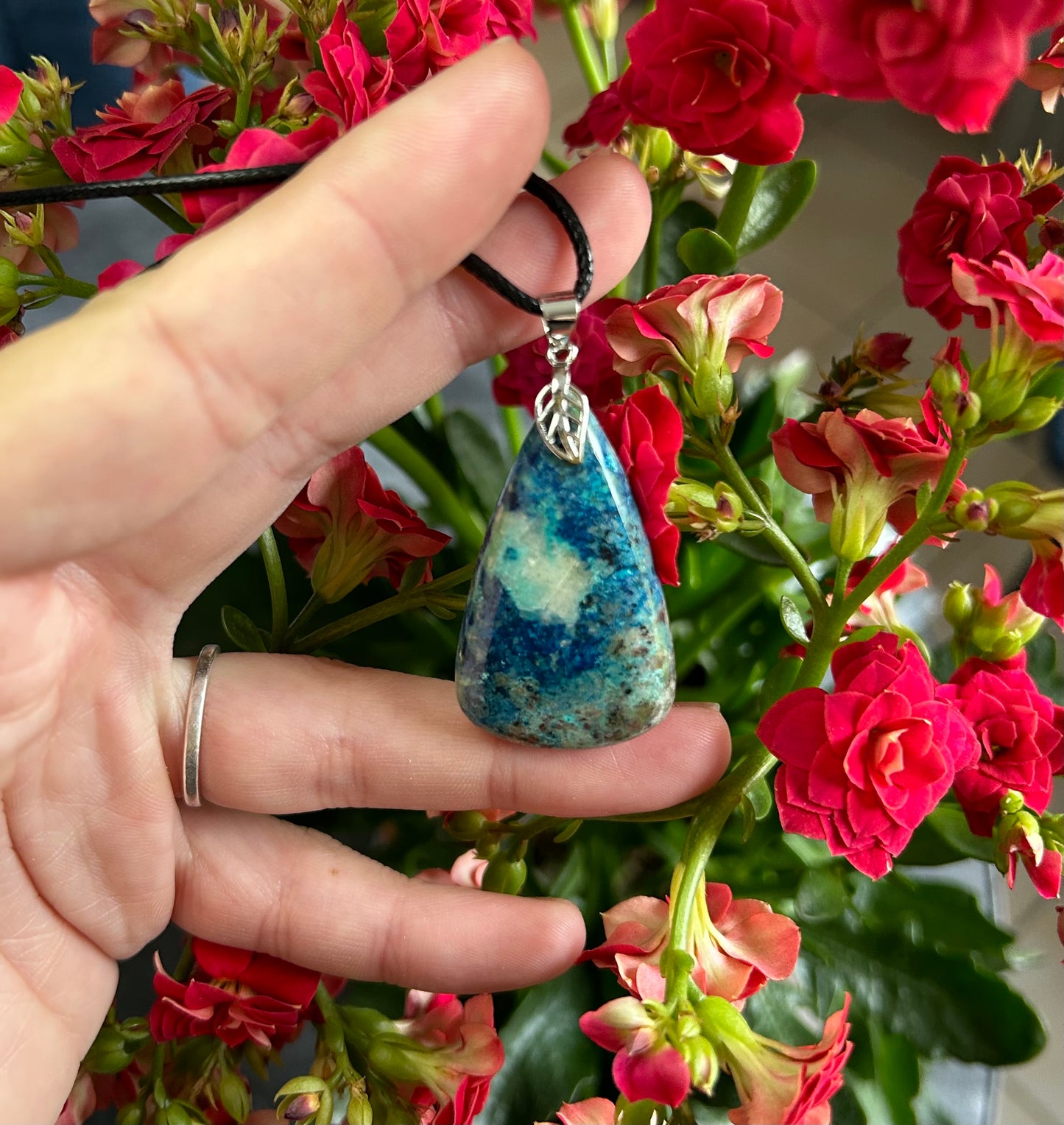 Pendentif goutte chrysocolle